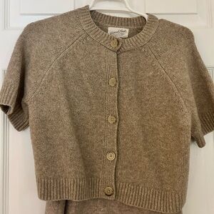Universal Thread Short Sleeve Tan Cardigan Set
